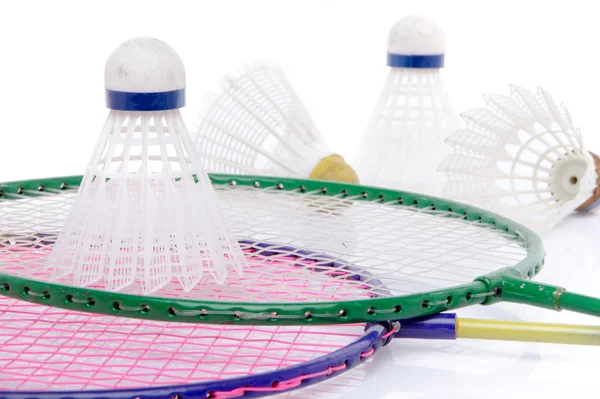 Badminton Raket ve shuttlecocks — Stok fotoğraf