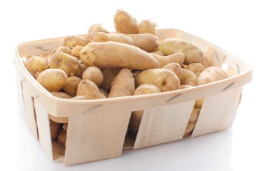 New rattes potatoes in a basket clipart