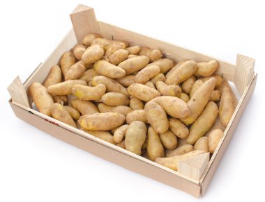 tahta bir sandık içinde yeni rattes patates