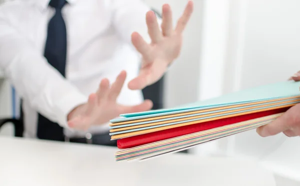 Panicked businessman — Stock Photo, Image