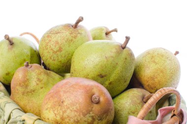 Bir sepet closeup armut