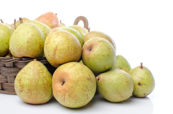 Bunch of pears in a basket — Stock Photo, Image