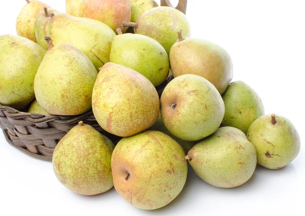 Bunch of pears in a basket — Stock Photo, Image