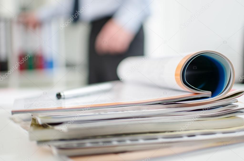 Magazines on a desk