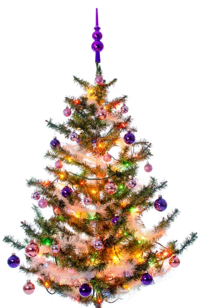 Christmas tree illuminated — Stock Photo, Image