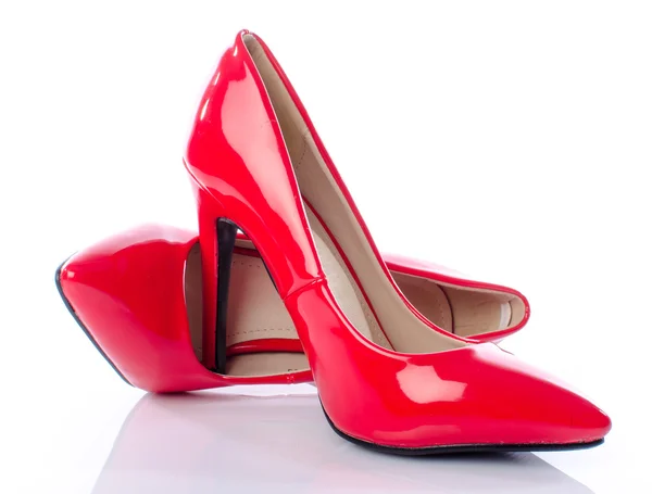 Zapatos rojos con tacones altos — Foto de Stock