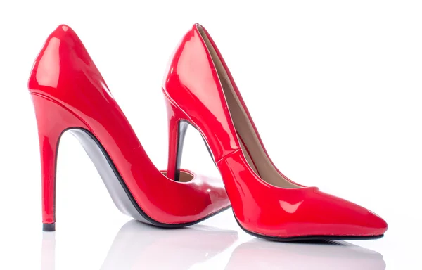 Zapatos rojos con tacones altos — Foto de Stock