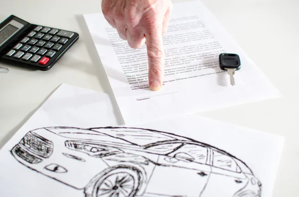 Car sales contract — Stock Photo, Image