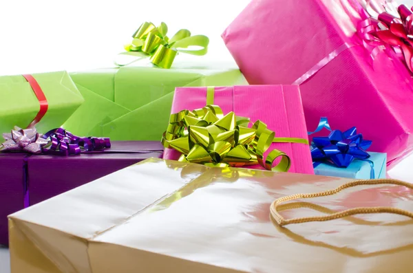 Gift boxes and gift bag — Stock Photo, Image