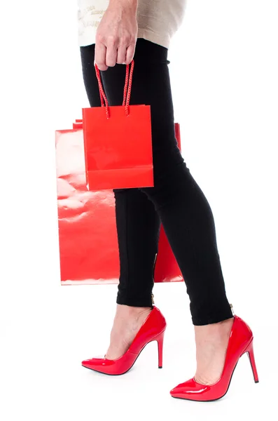 Mujer con bolsas de compras — Foto de Stock