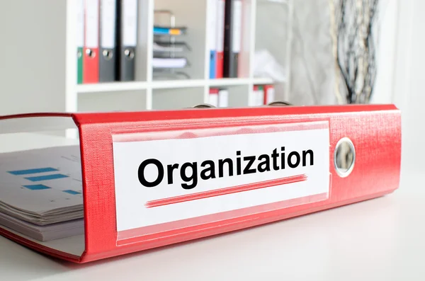 Kata-kata organisasi pada binder — Stok Foto