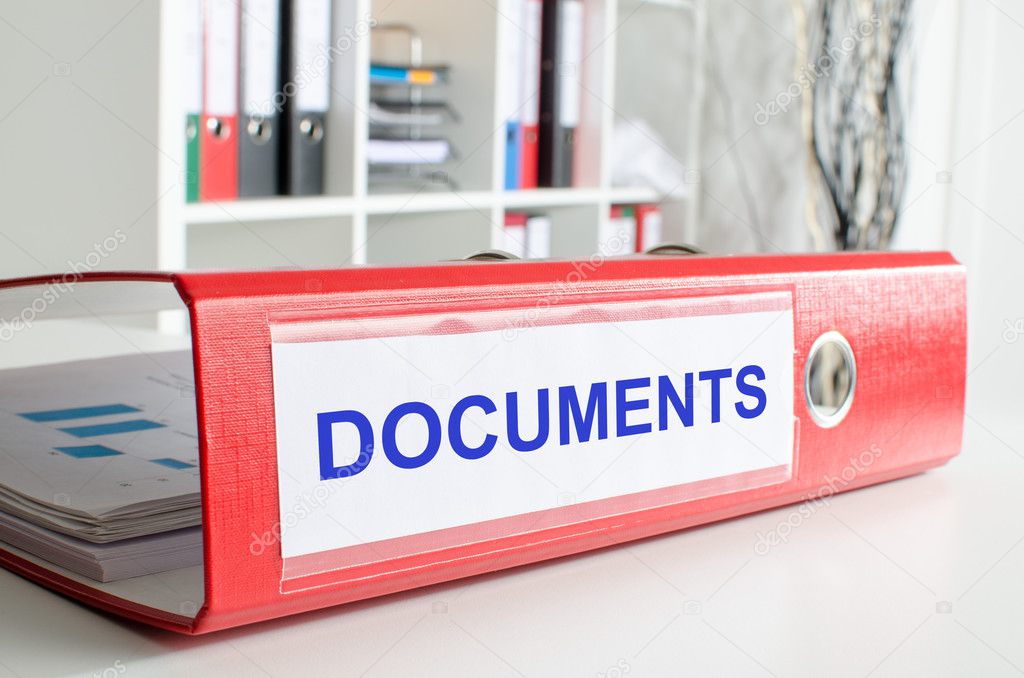 Documents wording on a binder