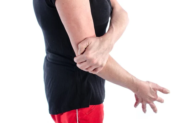 Woman with elbow pain — Stock Photo, Image