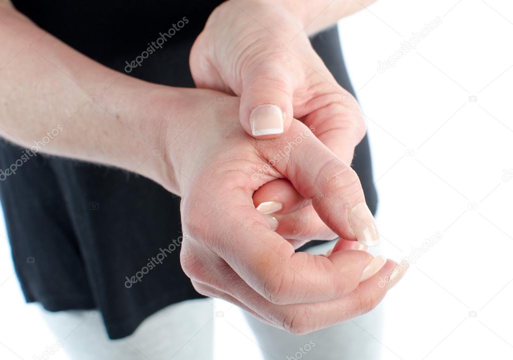 Woman with painful hand