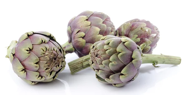 Fresh green purple artichokes — Stock Photo, Image