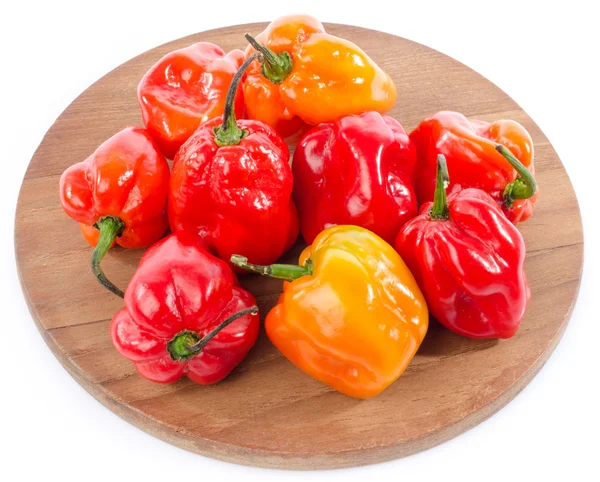 Färsk habanero paprika på skärbräda — Stockfoto
