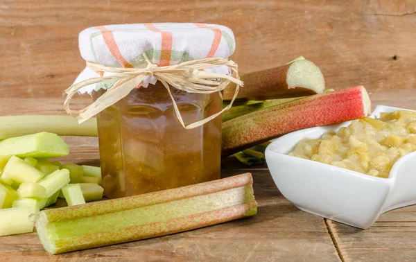 Different preparations of rhubarb — Stock Photo, Image