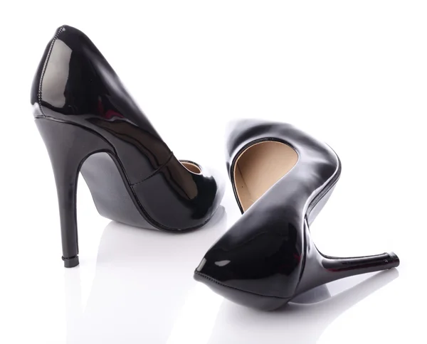 Чёрные туфли на высоком каблуке — стоковое фото