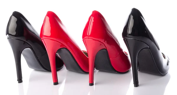Zapato tacón alto negro y rojo —  Fotos de Stock