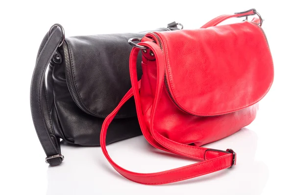 Черная и красная сумка — стоковое фото