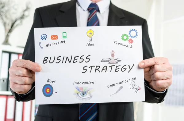 Businessman showing business strategy — Stock Photo, Image