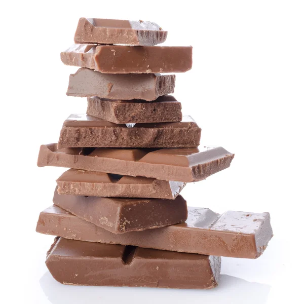 Pila de cuadrados de chocolate — Foto de Stock