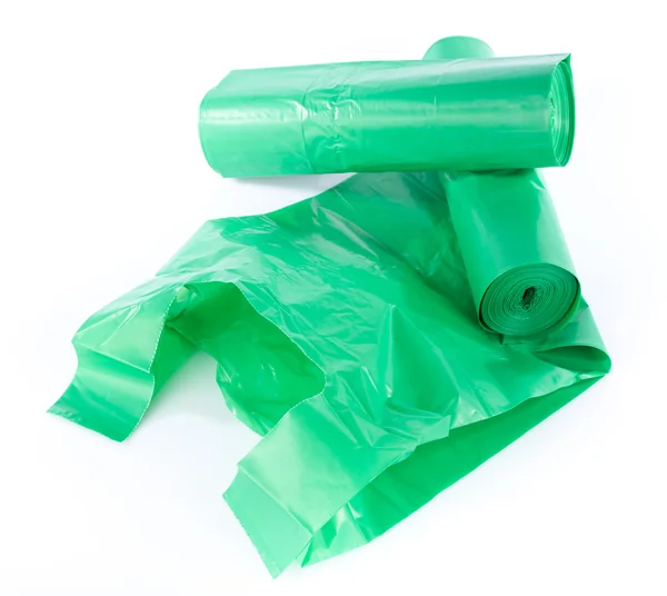 Green garbage bags — Stock Photo, Image