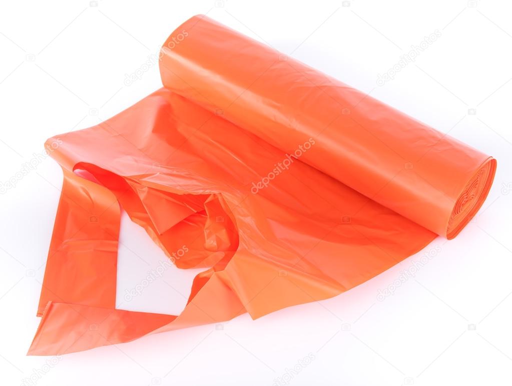 Orange garbage bag