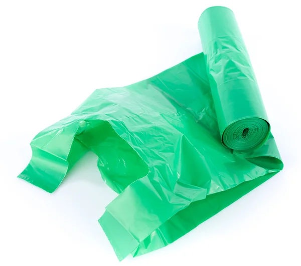 Green garbage bag — Stock Photo, Image