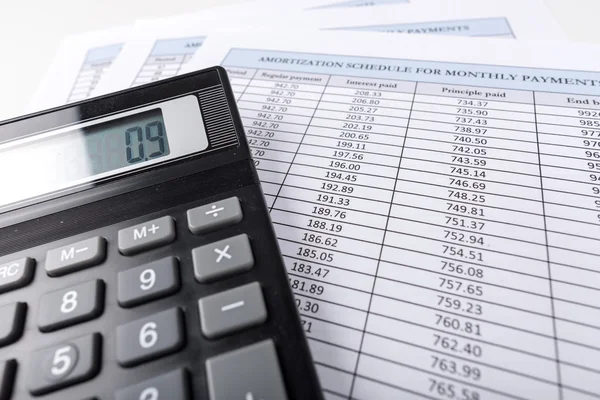 Amortization schedule documents — Stock Photo, Image