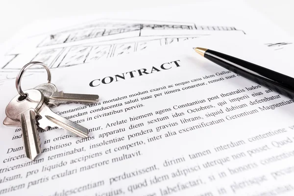 Onroerend goed contract — Stockfoto