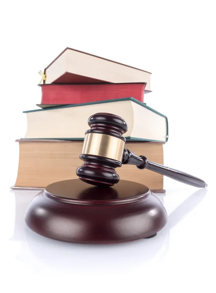 Judge hammer with law books — Stock Photo, Image