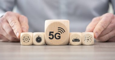 5G sembollü tahta bloklar.