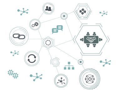 Bağlı simgelerle iş ilişkisi kavramı