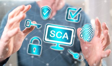 Arka planda bir adamın elleri arasındaki Sca kavramı