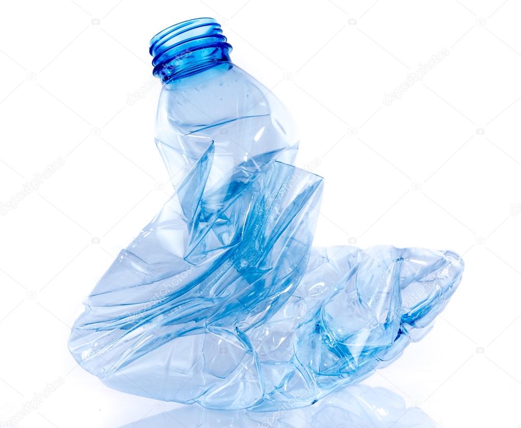 Crushed plastic bottle