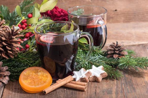 Hot red wine drinks — Stock Photo, Image