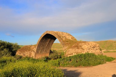 Dicle Köprüsü, Suriye 'nin Türkiye sınırında yer almaktadır. Köprü 12. yüzyılda inşa edildi. Köprünün bazı kısımları günümüze kadar ayakta kaldı. Cizre, Sirnak, Türkiye.