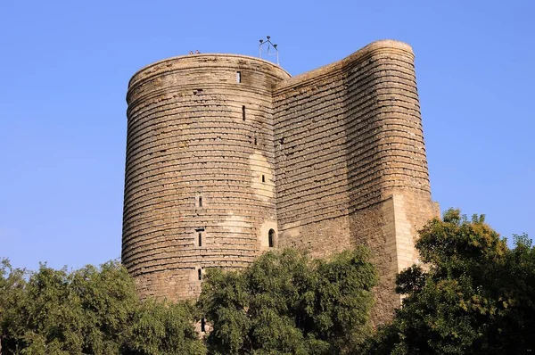 Maiden Tower Ook Bekend Als Giz Galasi Gelegen Oude Stad — Stockfoto