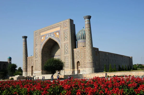 Sirdar Madrasa Built 15Th Century Tile Decorations Madrasa Remarkable Samarkand — Stock Photo, Image