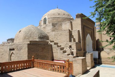 Seyyid Alaaddin Anıtmezar, Khiva 'nın iç kalesinde yer almaktadır. Anıt mezar 14. yüzyılda inşa edildi. Khiva, Özbekistan.