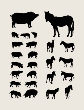 Domuz ve Zebra Silhouettes