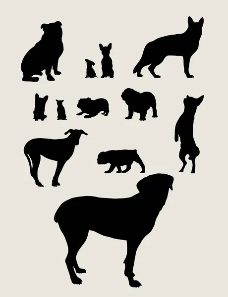Ensemble pour chien Silhouettes — Image vectorielle