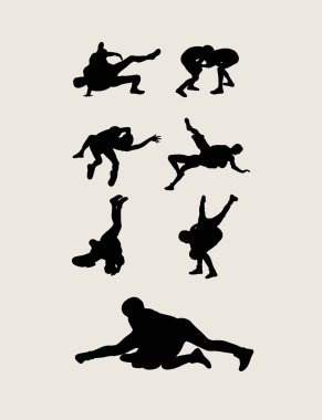Güreş Set Silhouettes