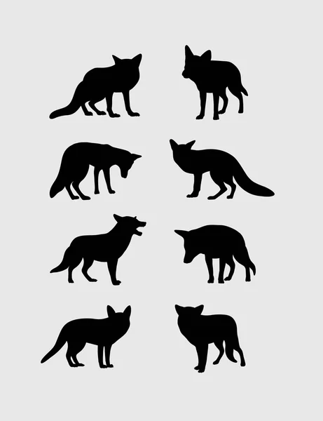 Silhouettes Fox Set — Image vectorielle