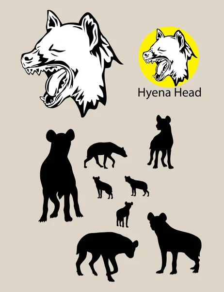 Hyena Silhouette et Logo, design vectoriel d'art — Image vectorielle