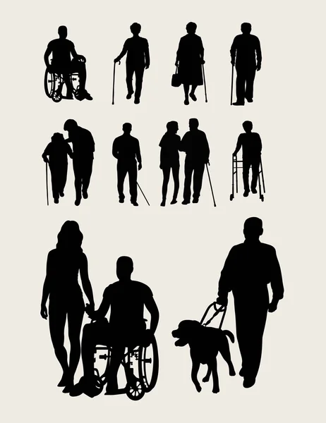 Engelli ve yaşlı Silhouettes