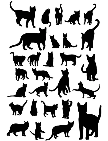 Cat Silhouettes Collection — Stock Vector