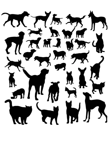 Silhouettes pour animaux de compagnie — Image vectorielle