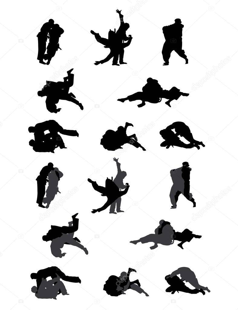 Taekwondo and Karate, art vector silhouettes design